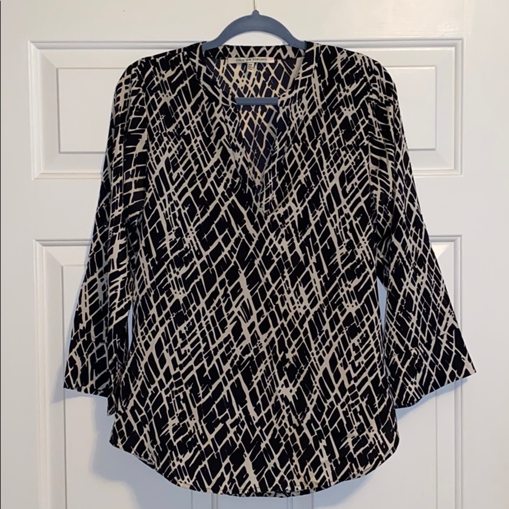 Black and white blouse